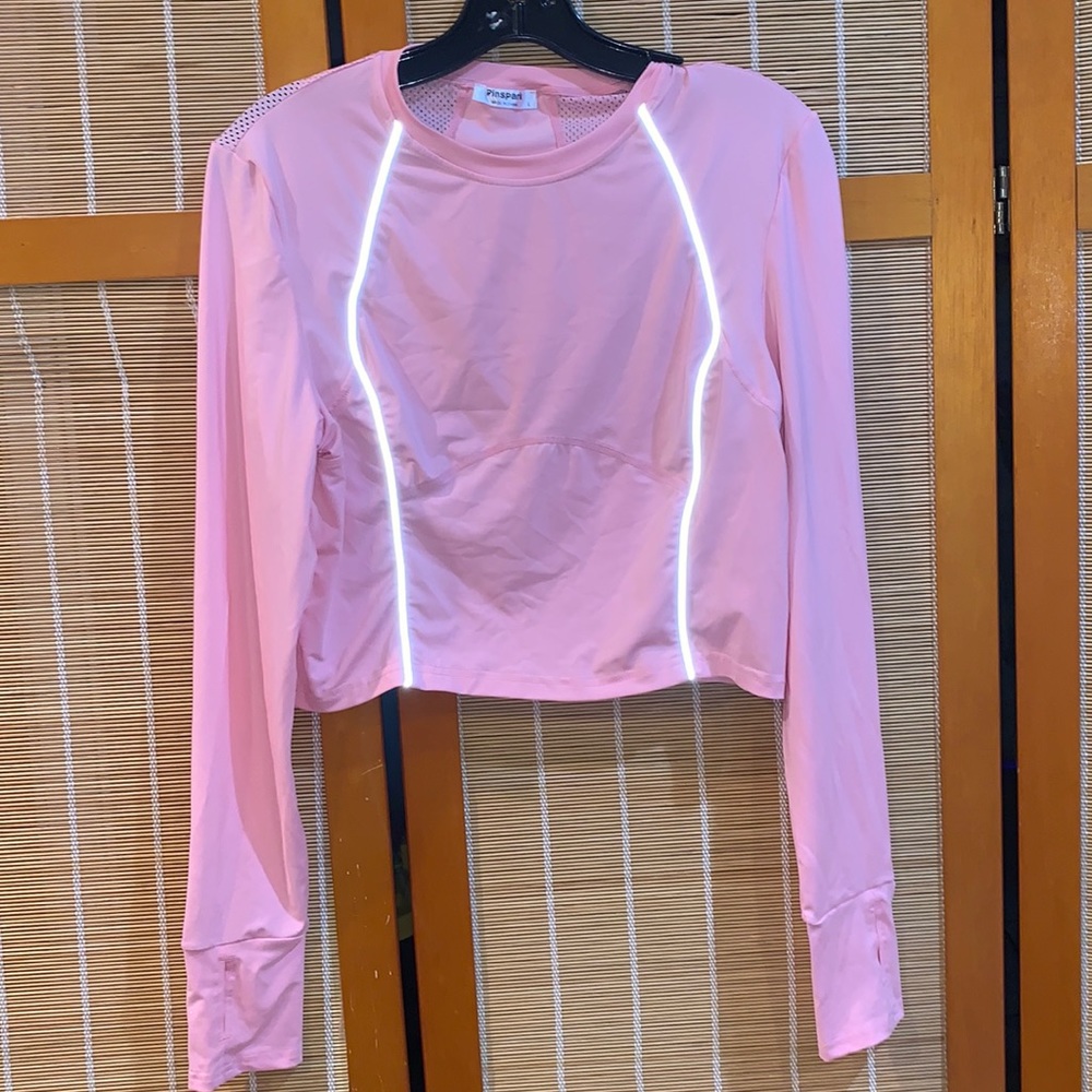 Reflective Long Sleeve Crop Top
